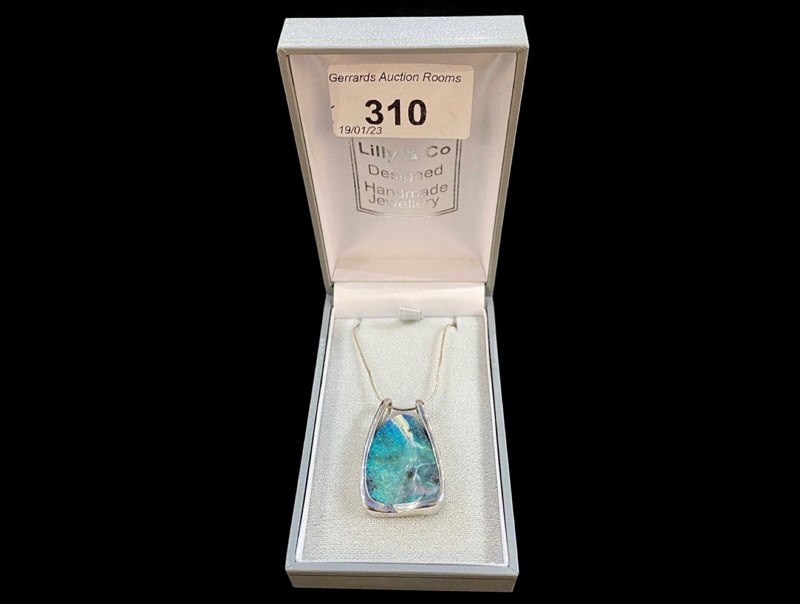 Australian Boulder Opal Necklace, set in a designer Italian silver mount, - Image 3 of 3