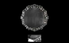 Elizabeth II Excellent Quality Sterling Silver Footed Salver/Tray, pierced border,