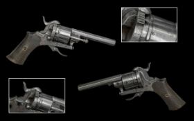 Late 19th Century Small Six Shot Revolver Pistol with Folding Trigger. Barrel Length 3.