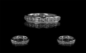 Ladies Platinum Full Diamond Eternity Ring, set with round brilliant cut diamonds,