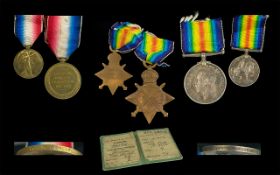 WWI Group of Three Medals, Victory War Medal and 1914-15 Star, awarded to S.S 114031 A Preston Sto.