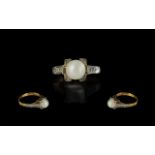 Antique Period Pleasing 18ct Gold Pearl & Diamond Set Dress Ring,