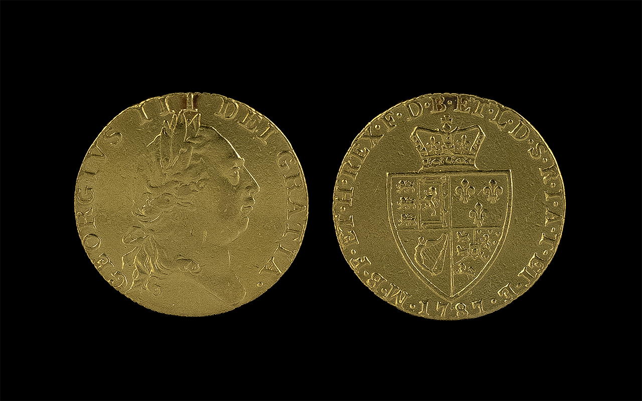 George III Full Gold Guinea - Date 1787. Good Grade - Please Confirm With Photo.