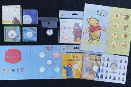 Collection of Novelty Coin Sets. Includes 1/ Winnie the Pooh Limited Edition 50 pence Coin Set.