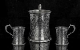 Victorian Period Superb Quality Sterling Silver Cup[ with wonderful chased design to body and