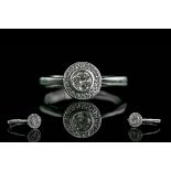 Platinum - Superior Quality Contemporary Diamond Set Cluster Ring. Marked 950 to Shank.