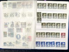 Stamp interest: Blue A4 stamp stockbook in good condition - (These are over £20 alone), crammed with