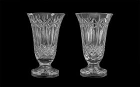 A Pair Of Waterford Lead Crystal Starburst Vases,