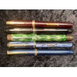 Collection of Vintage Pens, comprising Conway Stewart blue marbled effect with 14k nib,