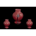 William Moorcroft Pink Flamminian Ware Foliate Roundel's Ovoid Shaped Vase. Signed to Base. c.