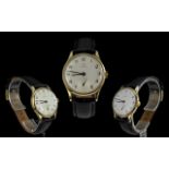 Omega Superb Quality 9ct Gold Gents Mechanical Wristwatch with original Omega black calf leather