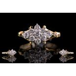 Ladies Attractive 18ct Gold Diamond Set Dress Ring. Full Hallmark to Interior of Shank.