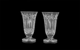 A Pair Of Waterford Lead Crystal Starburst Vases,