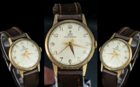 Rolex - Tudor Royal 9ct Gold Gents Mechanical Wind Wrist Watch. c.1950's. With Original Rolex Signed