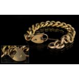 Victorian Period Superb Quality 9ct Gold Curb Bracelet,