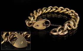 Victorian Period Superb Quality 9ct Gold Curb Bracelet,