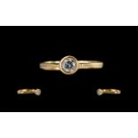 18ct Gold Attractive Single Stone Diamond Ring, full hallmark to shank.