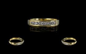Ladies 18ct Gold Excellent Quality Seven Stone Diamond Set Ring. Full hallmark to shank.