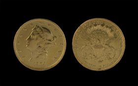 United States of America Liberty Head Eagle 20 Dollar Gold Coin - Date 1904.