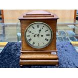 A Regency Walnut Double Fusee Bracket Clock, painted dial with Roman numerals,