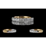 18ct Gold - Superior Quality Attractive Diamond Set Half Eternity Ring.
