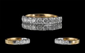 18ct Gold - Superior Quality Attractive Diamond Set Half Eternity Ring.
