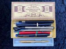 Collection of Fountain & Ballpoint Pens, comprising nine fountain pens including Parker,