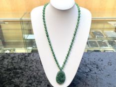 Green Jade Chinese Zodiac Pendant Necklace,