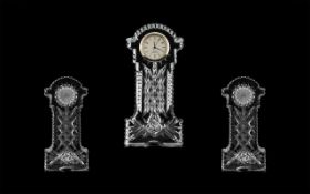 A Waterford Lead Crystal Clear Glass Model of a Grand Father Clock measuring 15 cms in height.