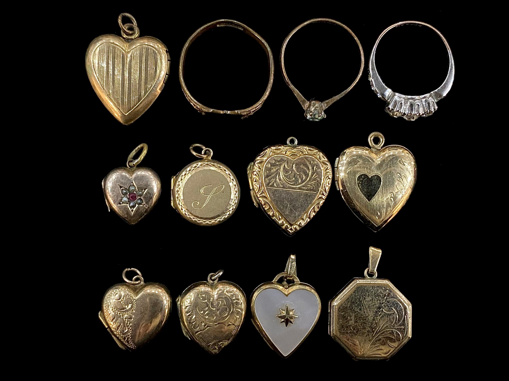 Collection of Rolled Gold Jewellery to include bangles, lockets, necklace, and tie clips. - Image 4 of 4