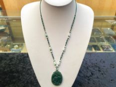 Two Jade Chinese Zodiac Pendant Necklace