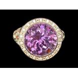 Amethyst and Garnet Stylish Ring, a 6ct