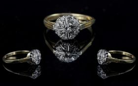 Ladies 18ct Gold Diamond Cluster Ring, t