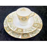 Royal Crown Derby Green Panel Pattern Po