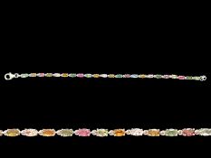 Colours of Tourmaline Tennis Bracelet, o