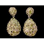 Peridot Cluster Drop Earrings, the brill