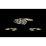 18ct Gold Attractive 2 Stone Diamond Set