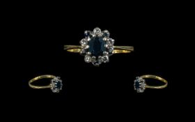 18ct Sapphire and Diamond Cluster Ring c