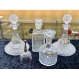 Four Glass Decanters, including two Ship