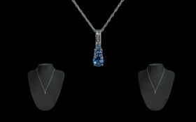 Ladies 9ct White Gold Tanzanite and Diam