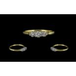 18ct Gold Three Stone Diamond Ring, set with round brilliant cut diamonds, claw set,