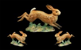 Beswick Hand Painted Animal Figure ' Hare ' Running. Model No 1024. Designer A. Gredington.