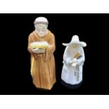 Two Royal Worcester Figures, depicting a Monk 5" tall, and a Nun 4" tall.