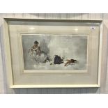 Russell Flint Limited Edition Print, blind embossed stamp, image depicts two gypsy girls in an