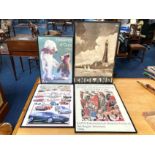 Four Advertising Posters, comprising one previously auctioned at Bonhams, depicting Silverstone