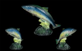 Beswick Hand Painted Fish Figure ' Atlantic Salmon ' Model No 1233. Designer A. Gredington.
