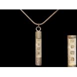 Silver Ingot Bar on Silver Necklace. Nicely Made.