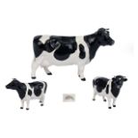 Beswick Hand Painted Cow Figure - Freisan Cow Claybury Leegwater. Model No 1362A. Designer A.