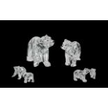 Swarovski Pair of Crystal Animal Figures 'Polar Bear Cubs' - crystal moonlight, Annual Edition 2011,