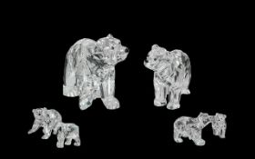 Swarovski Pair of Crystal Animal Figures 'Polar Bear Cubs' - crystal moonlight, Annual Edition 2011,